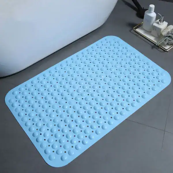Anti-Rutsch Duschmatte mit rutschfesten Punkten, blau, für Bad und Dusche.