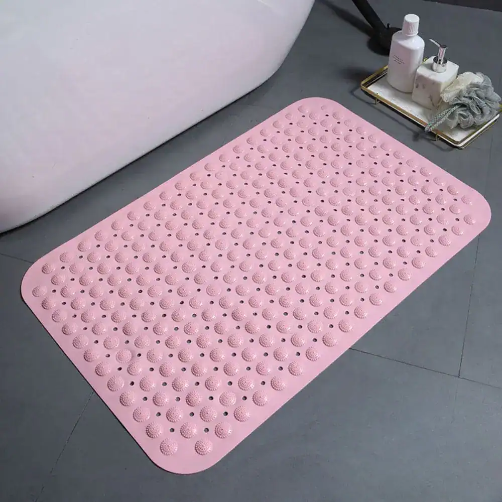 Anti-Rutsch Duschmatte rosa mit rutschfesten Kugeln für sicheren Stand im Bad.