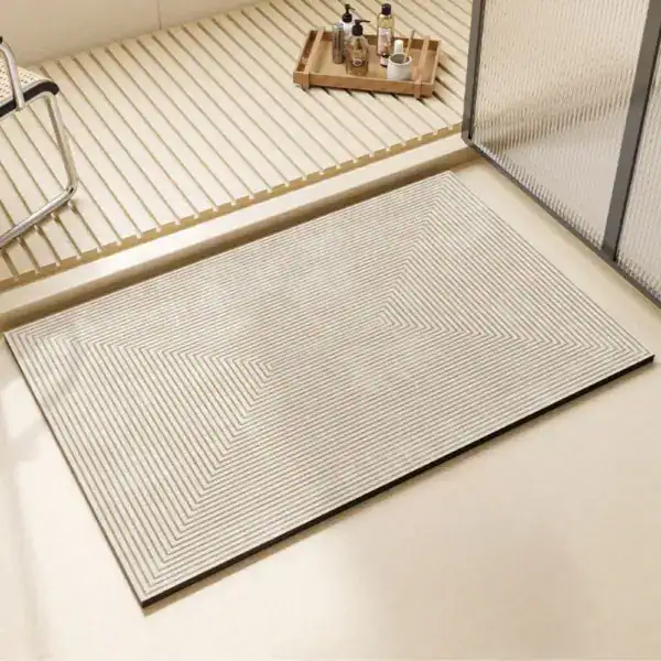 Komfort Badematte 60x120 cm, geometrisches Muster, modernes Badezimmerdesign.