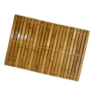 Bamboo Badematte Natur, strapazierfähig und rutschfest für Badezimmer.