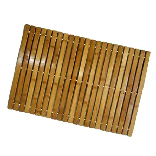 Bamboo Badematte Natur, strapazierfähig und rutschfest für Badezimmer.