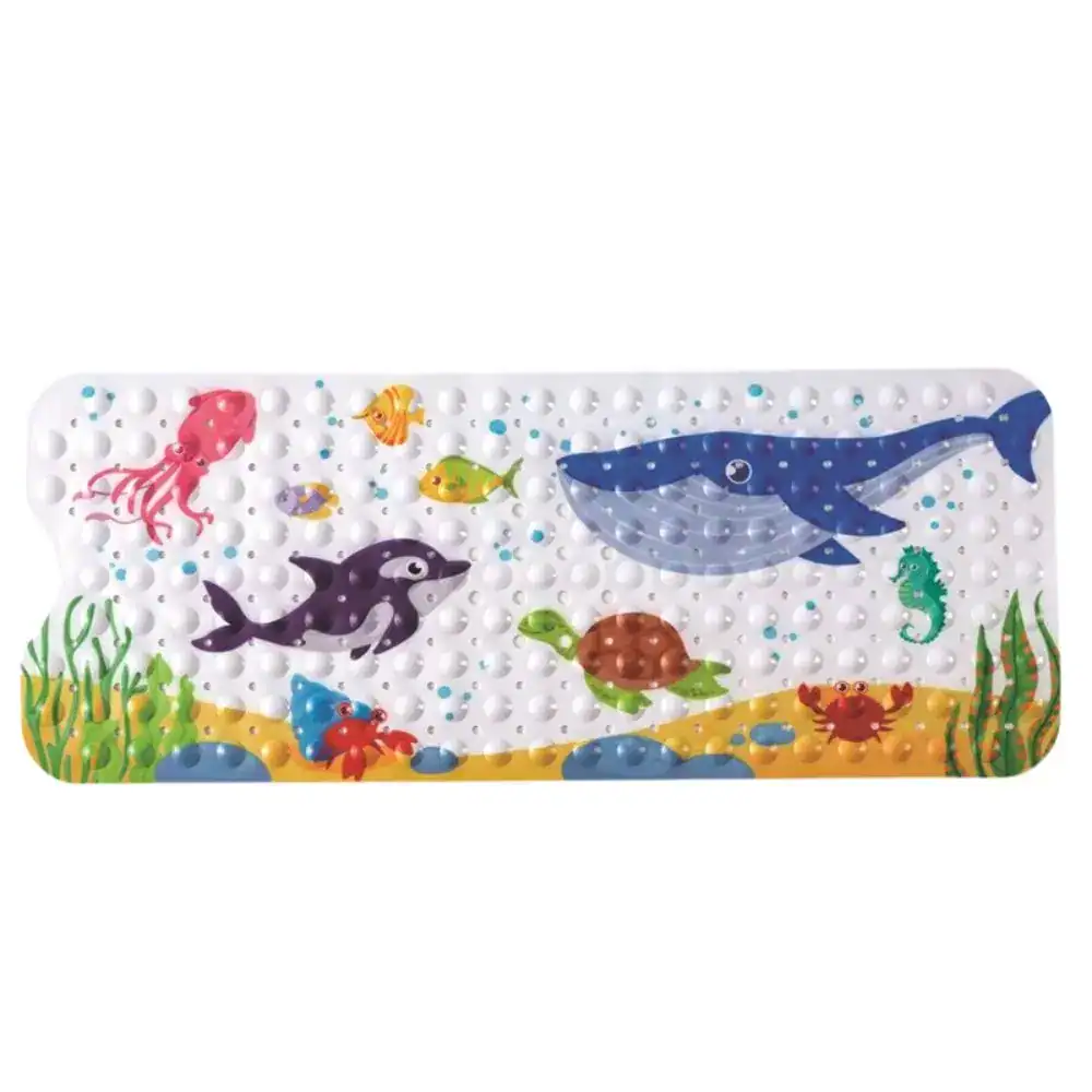 Kinder-Badematte mit Meerestier-Motiv für Badewanne, rutschfest und farbenfroh.