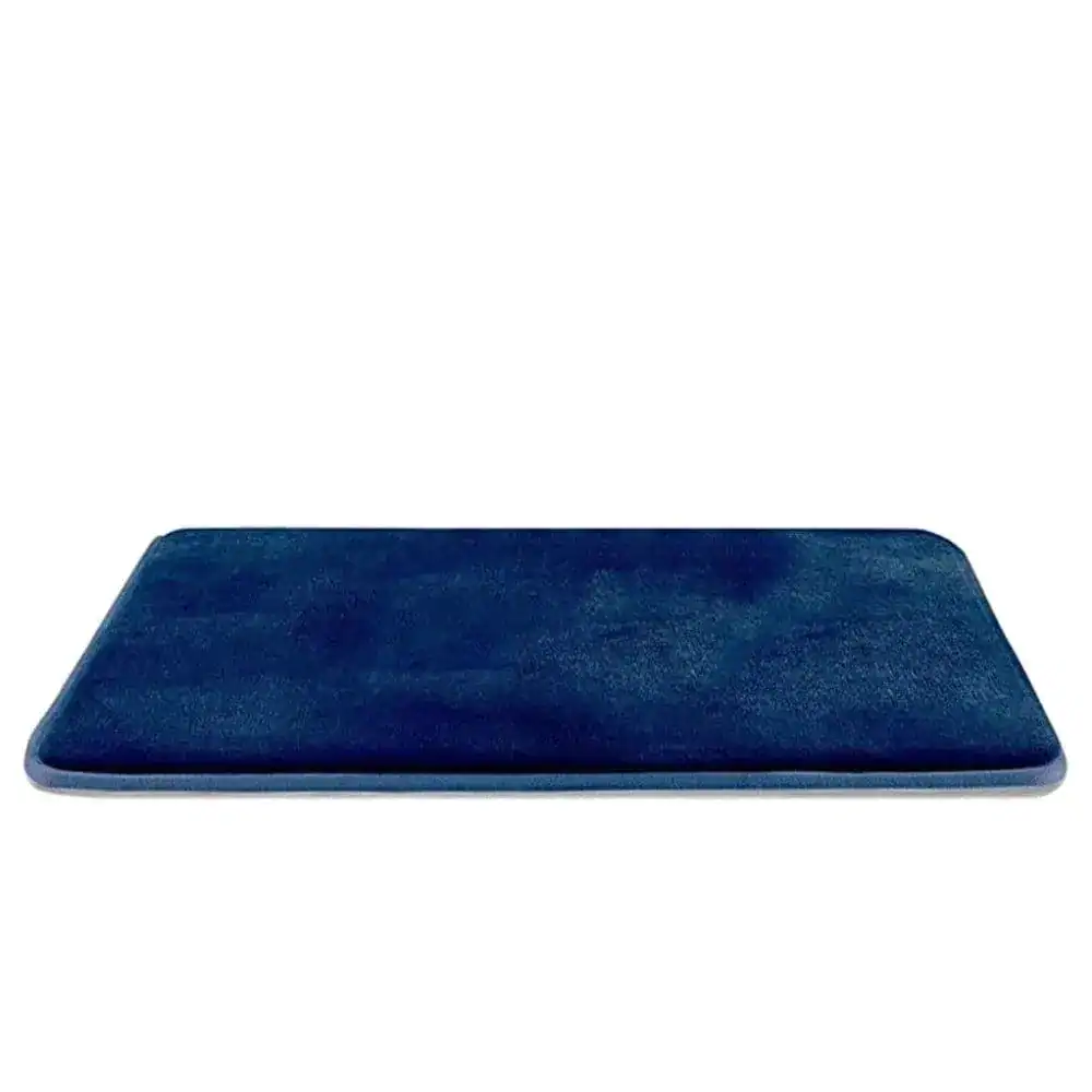 Komfort Badematte Marineblau, weicher Microfaser-Teppich für Badezimmer.