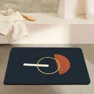 Badematte mit Sonnenmotiv, stilvolles Design für Badezimmer.