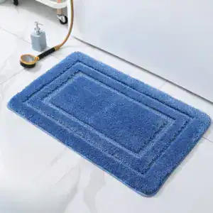 Badematte Petrol, flauschig, blau, Badewanne, Badezimmer, Anti-Rutsch, Komfort.