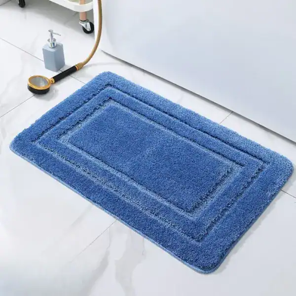 Badematte Petrol, flauschig, blau, Badewanne, Badezimmer, Anti-Rutsch, Komfort.