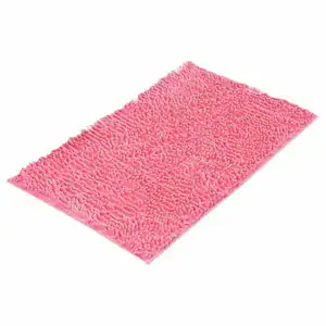 Pink Badematte mit flauschigem Chenille-Design für Komfort und Stil im Badezimmer.