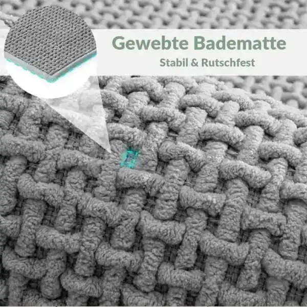 Komfort Badematte mit strukturierter Oberfläche und rutschfestem Untergrund.