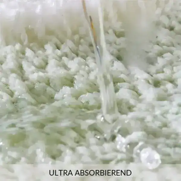 Grüner Badezimmerteppich mit Wasserabsorptionsfunktion, ultra absorbierend.