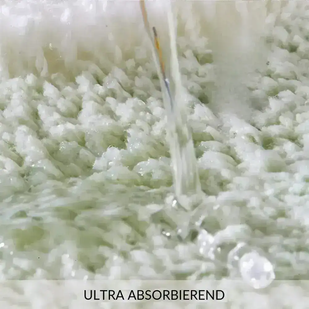 Grüner Badezimmerteppich mit Wasserabsorptionsfunktion, ultra absorbierend.