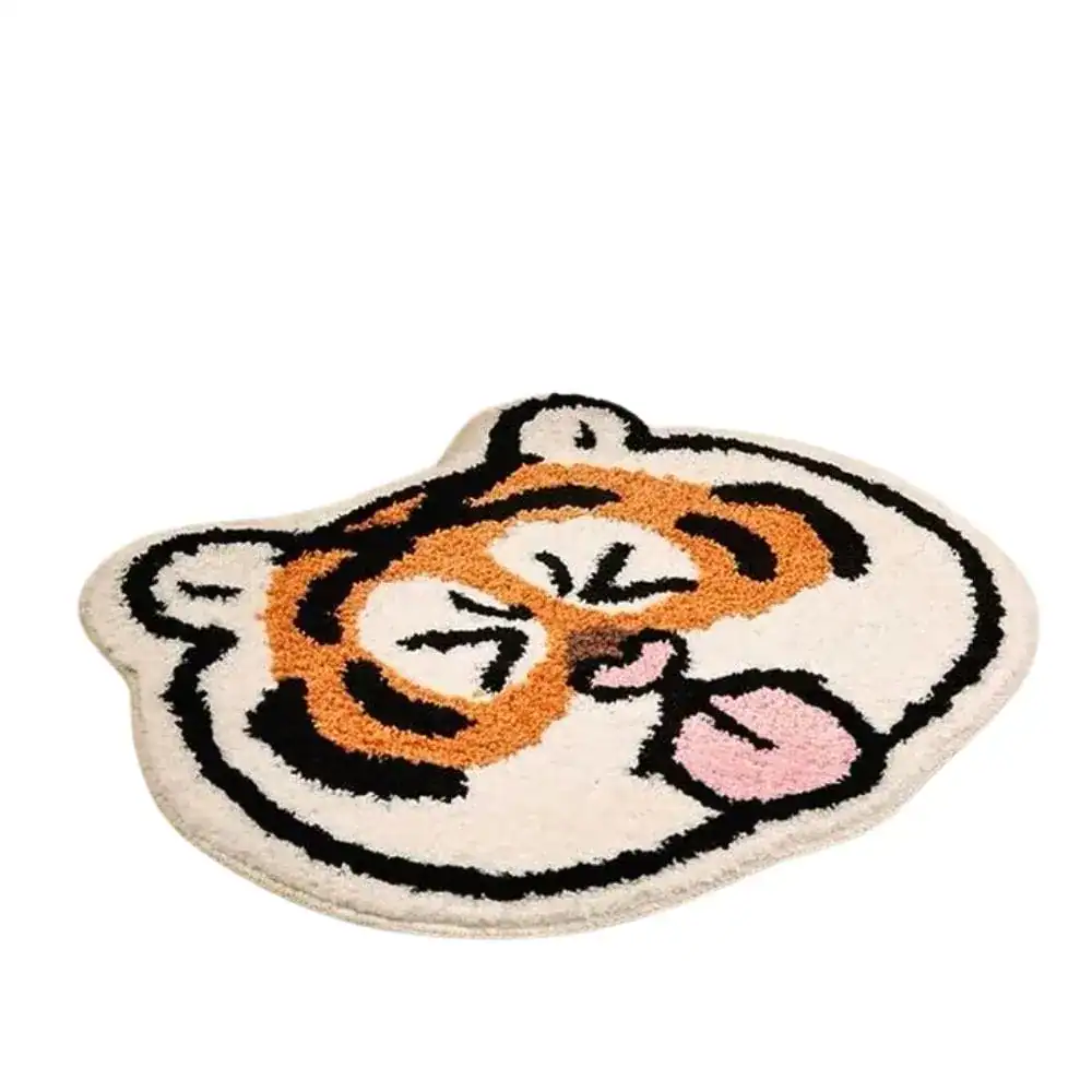 Badezimmerteppich Tiger, süßes Tierdesign, rutschfester Badematte für Kinder.