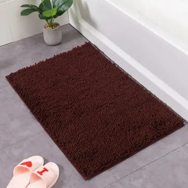 Badteppich Chenille 60x90 cm, weicher Badematte für Dusche und Badewanne.