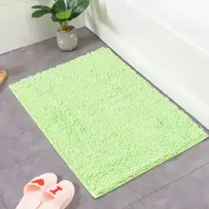 Grüner Chenille-Badteppich 60x90 cm, weicher Badematte für Dusche und Bad.