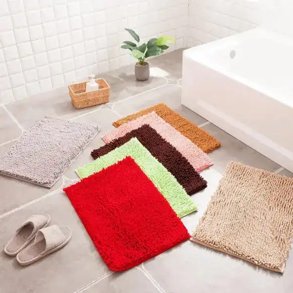 Badteppich Chenille in verschiedenen Farben, 60x90 cm, für Bad und Dusche.