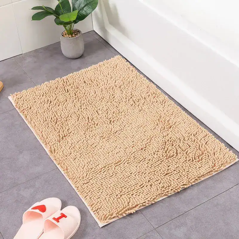 Badteppich Chenille 60x90 cm, weicher Fleece-Teppich für Dusche und Bad.