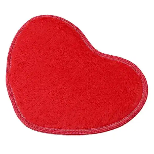 Rot Herzförmiger Badteppich für Dusch- und Badezimmer, weicher Fleece-Badematte.