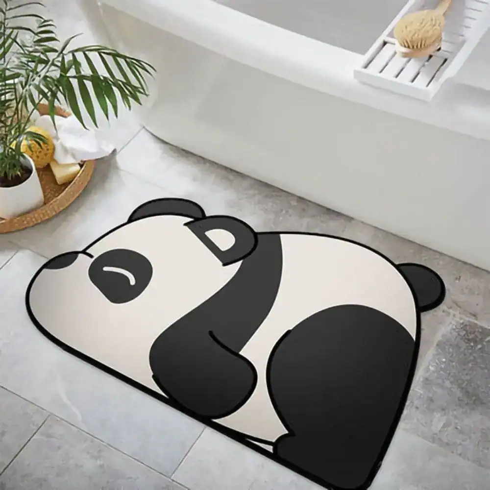 Badteppich Panda Design, süßer Badeschutz für Kinder und Erwachsene.