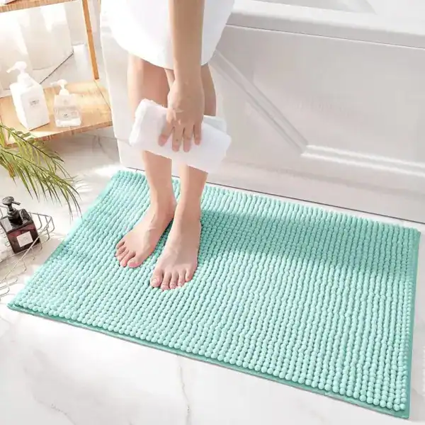 Türkis Badteppich mit rutschfestem, strukturiertem Design für Komfort und Stil im Badezimmer.