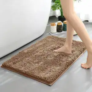 Chenille Badteppich Waschbar, weicher Fußbodenbelag für Badezimmer.