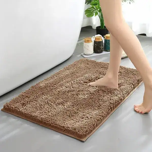 Chenille Badteppich Waschbar, weicher Fußbodenbelag für Badezimmer.