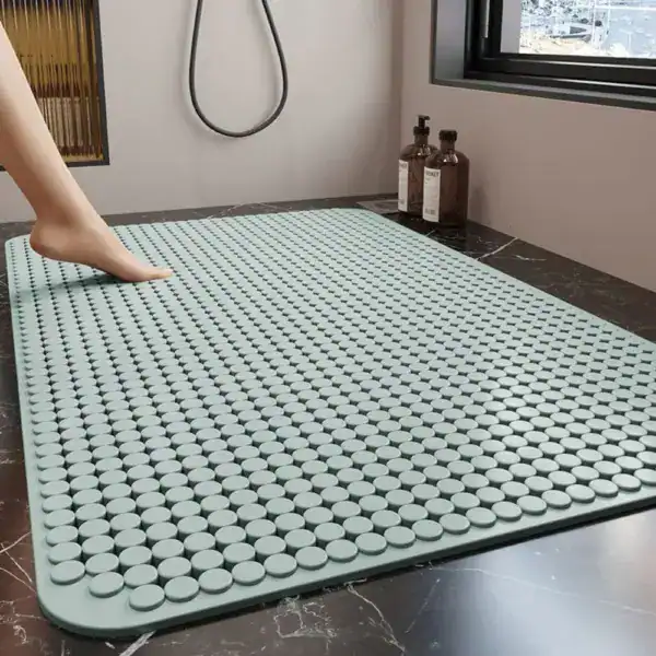Duschmatte mit Saugnäpfen, grün, rutschfest, für Bad und Dusche.