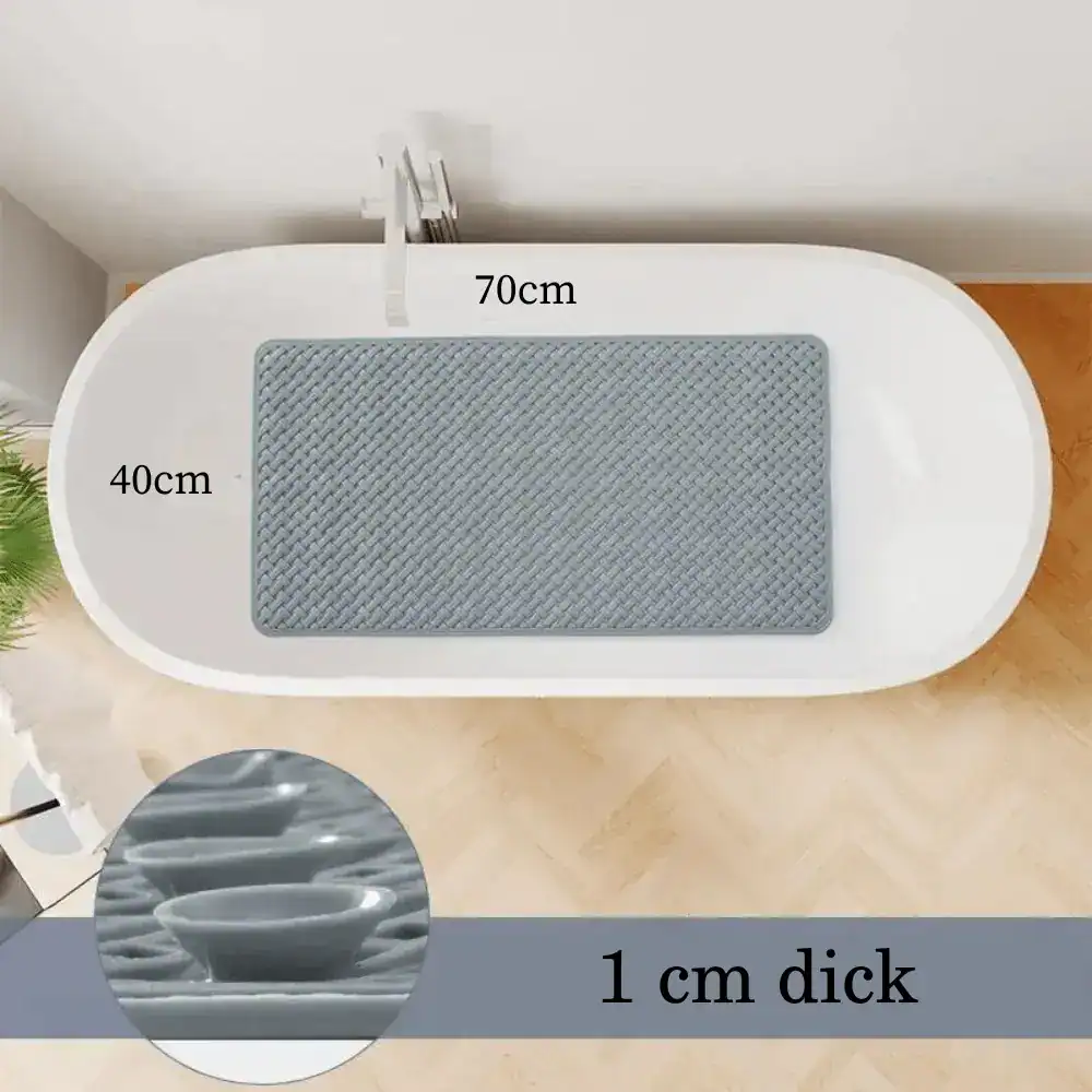 Kleine Duschmatte 40x70 cm, 1 cm dick, rutschfest für Badewanne.