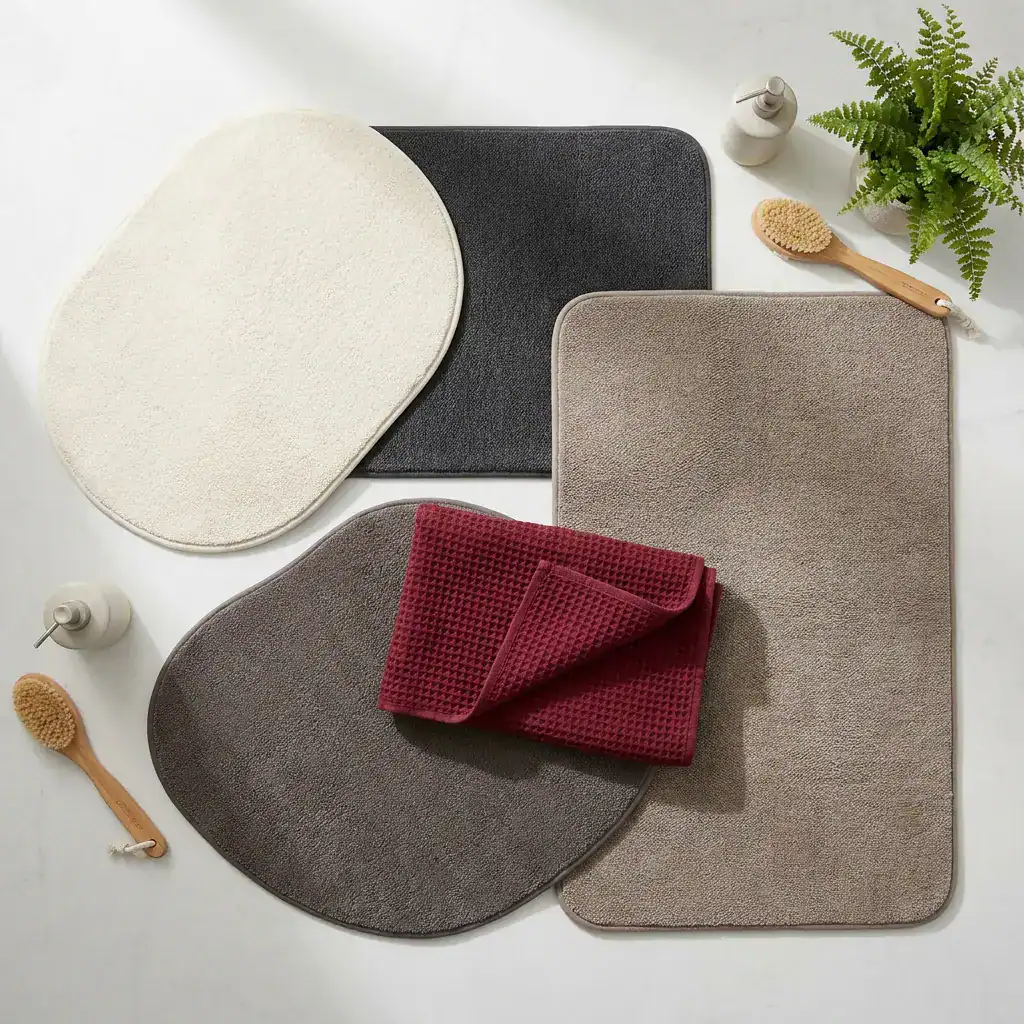 Komfort Badematte in verschiedenen Farben und Formen für optimale Bodenschutz und Schlafkomfort.
