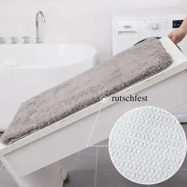 Rutschfeste Badezimmermatte mit antiderapantem Untergrund, grau, für Badewanne.