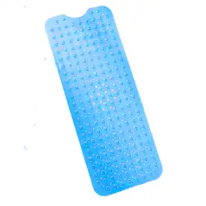 Rutschfester Badvorleger mit rutschfesten Punkten, blau, für sicheren Stand im Badezimmer.