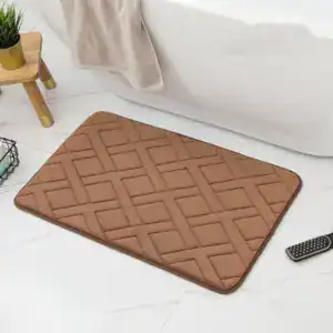Weichschaum Badematte mit Quilt-Muster, braun, für Dusch- und Badewannenbereich.